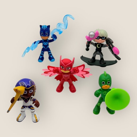 PJ Masks Action Figures Set Of 5 Catboy Owlette Luna Girl Pharaoh Boy Gekko - Picture 1 of 7